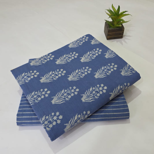 Pure Cotton Handblock Printed 2PC Top-Bottom Suit Set
