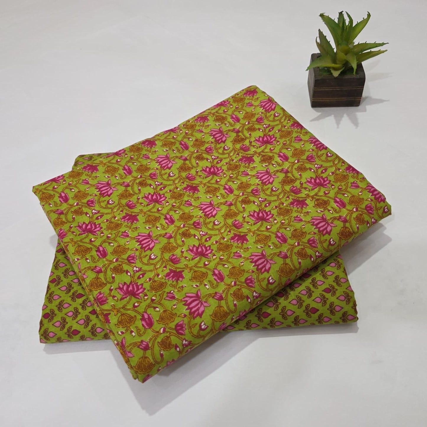 Pure Cotton Handblock Printed 2PC Top-Bottom Suit Set