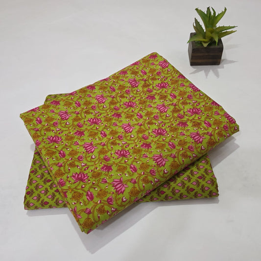 Pure Cotton Handblock Printed 2PC Top-Bottom Suit Set