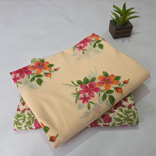 Pure Cotton Handblock Printed 2PC Top-Bottom Suit Set