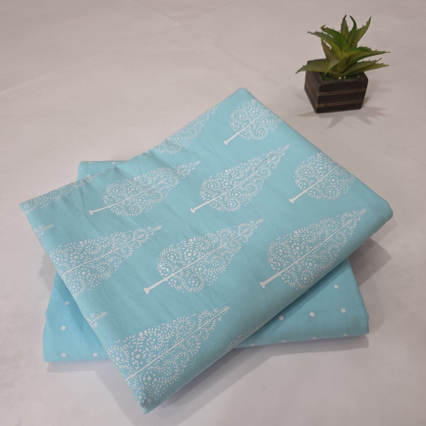 Pure Soft Cotton Handblock Printed 2PC Top-Bottom Suit Set