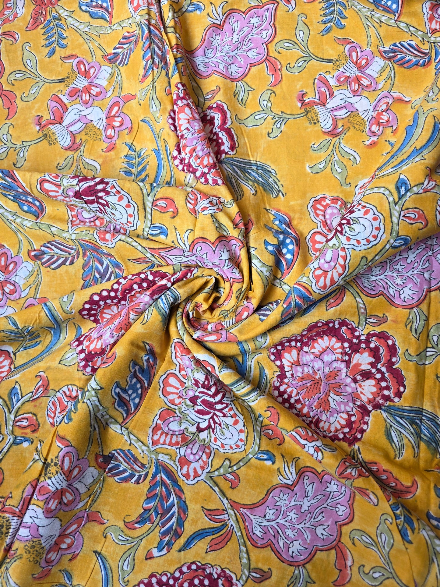 Pure Soft Cotton Handblock Printed Fabric