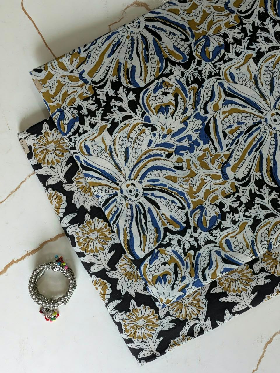 Pure Soft Cotton Handblock Printed 2PC Top-Bottom Suit Set (2.50 Meter Each)