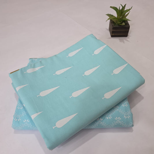Pure Soft Cotton Handblock Printed 2PC Top-Bottom Suit Set