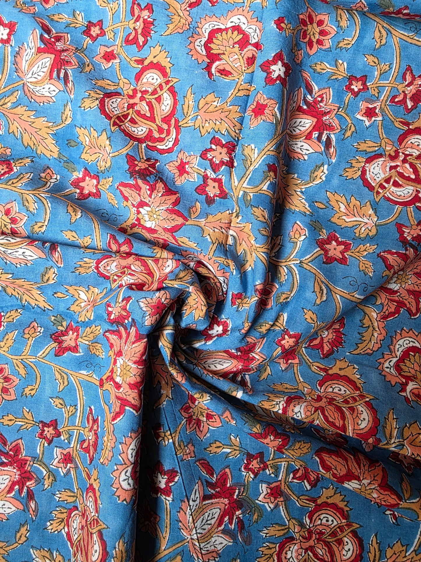 Pure Soft Cotton Handblock Printed Fabric