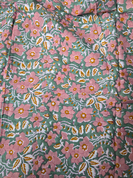 Pure Soft Cotton Handblock Printed Fabric
