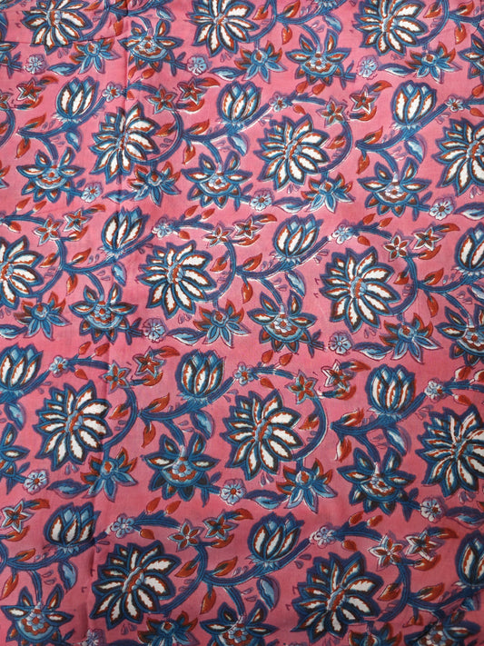 Pure Soft Cotton Handblock Printed Fabric