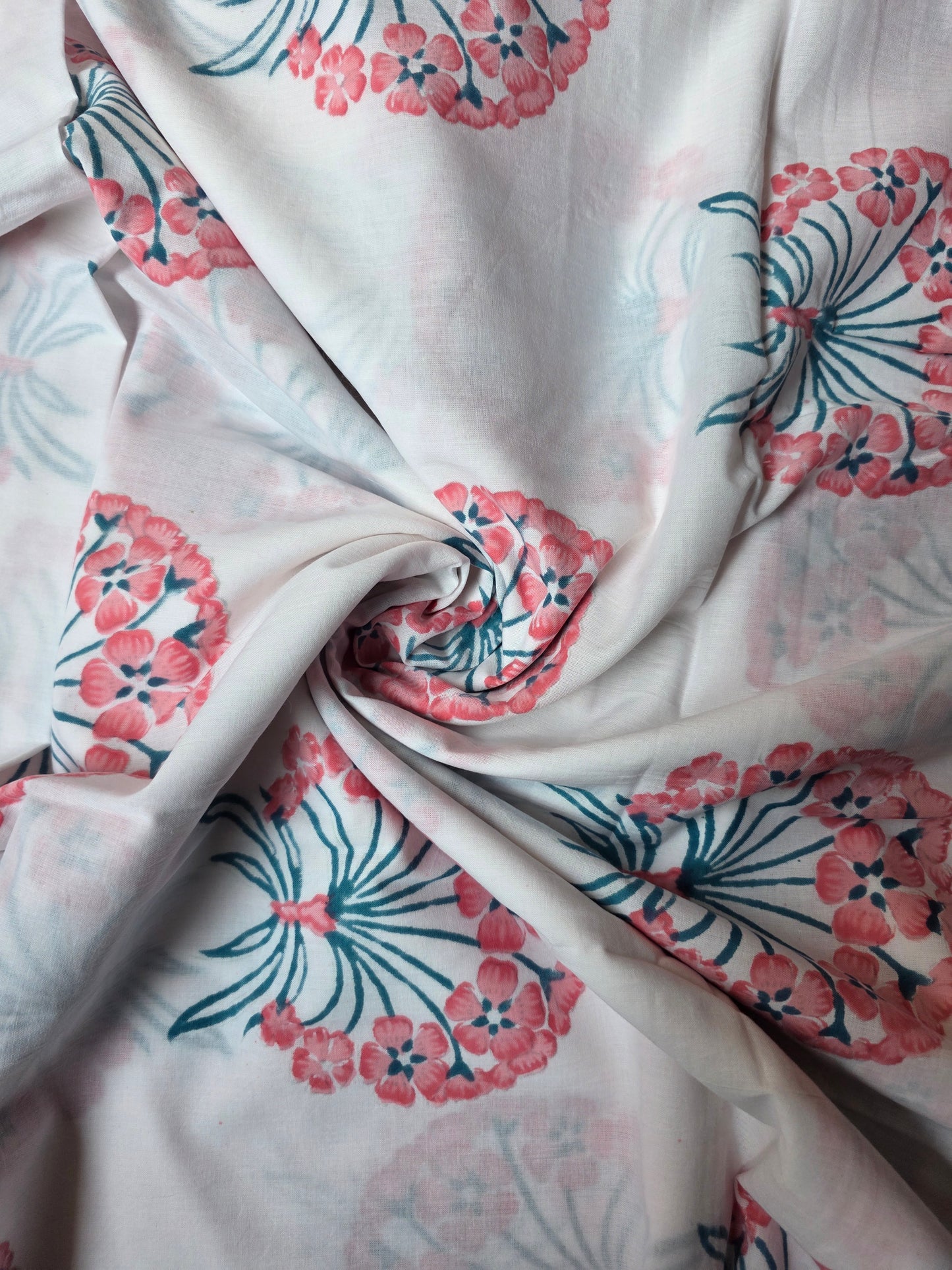 Pure Soft Cotton Handblock Printed Fabric