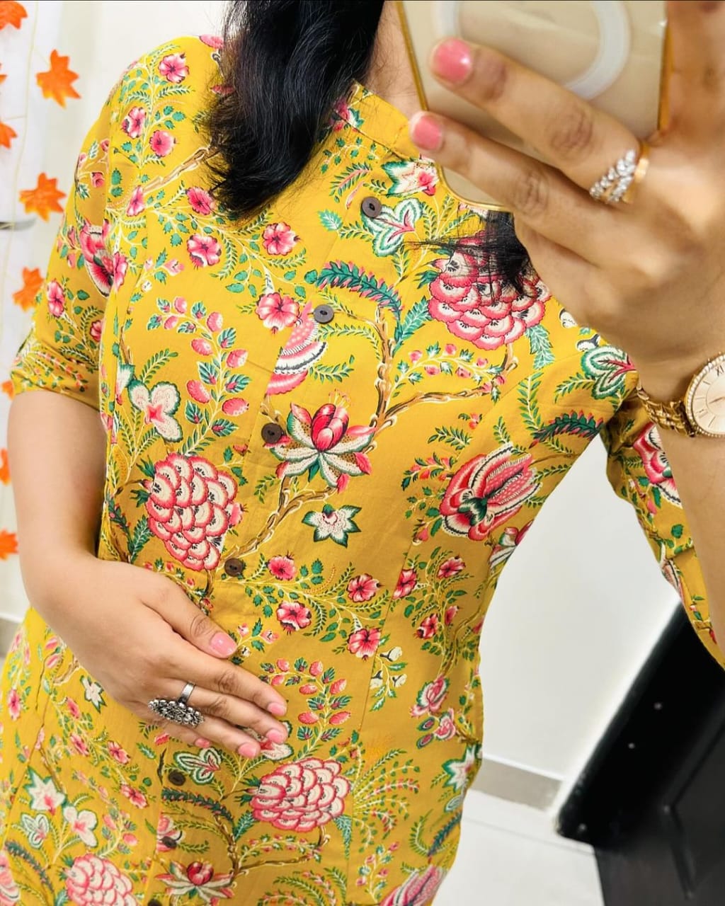 Premium Floral Fine Cotton Printed A-Line Pattern Kurti-Palazzo Set