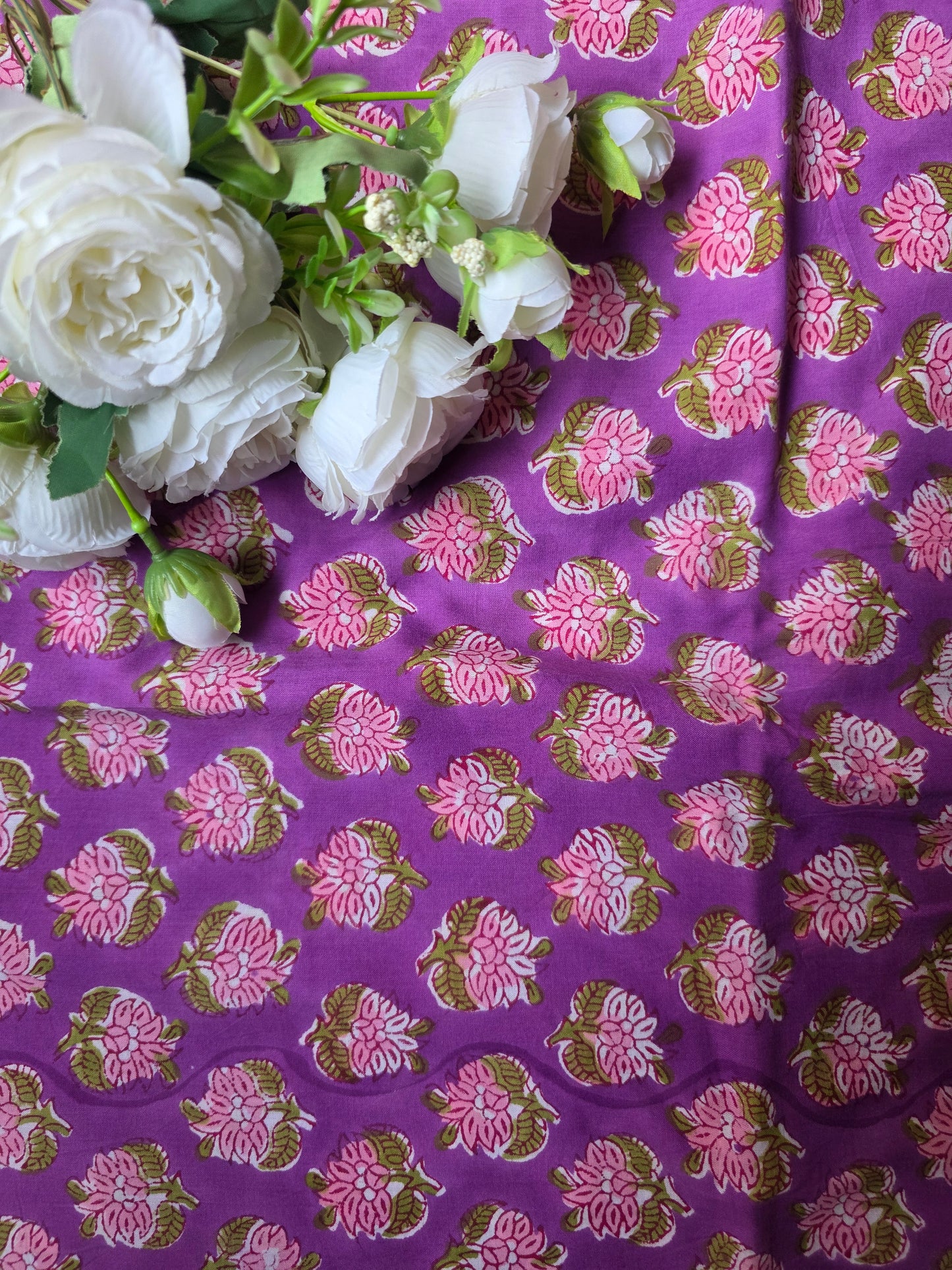 Pure Soft Cotton Handblock Printed Fabric