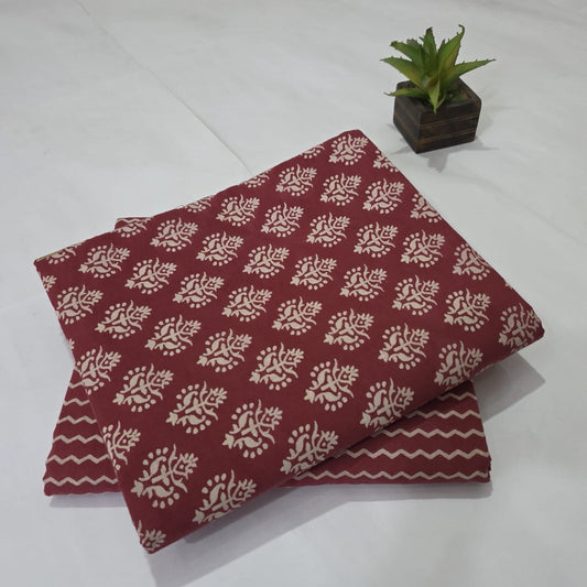 Pure Cotton Handblock Printed 2PC Top-Bottom Suit Set
