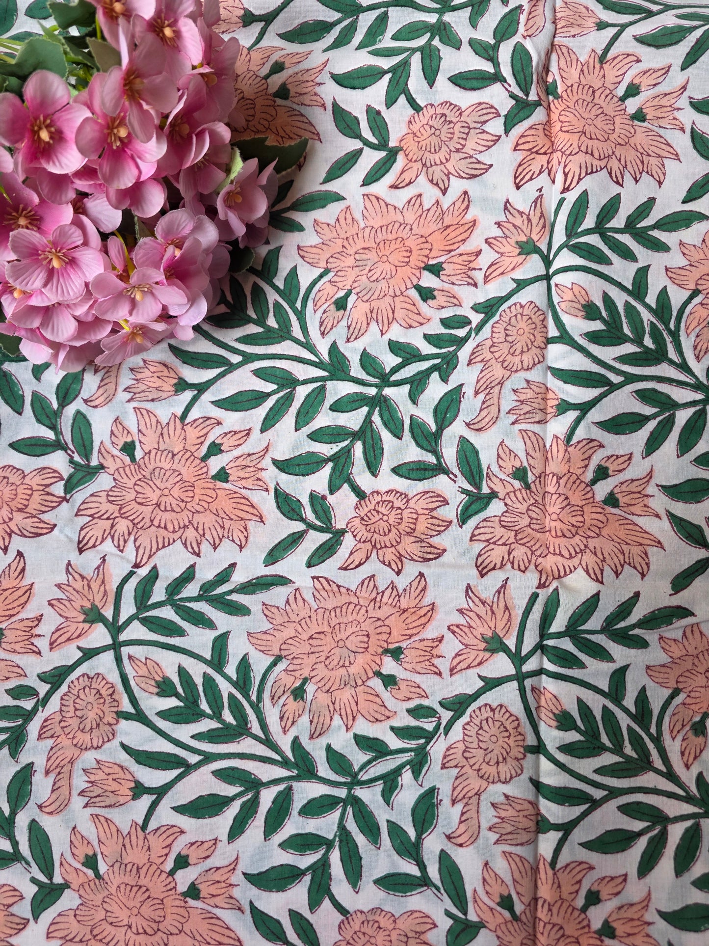 Pure Soft Cotton Handblock Printed Fabric