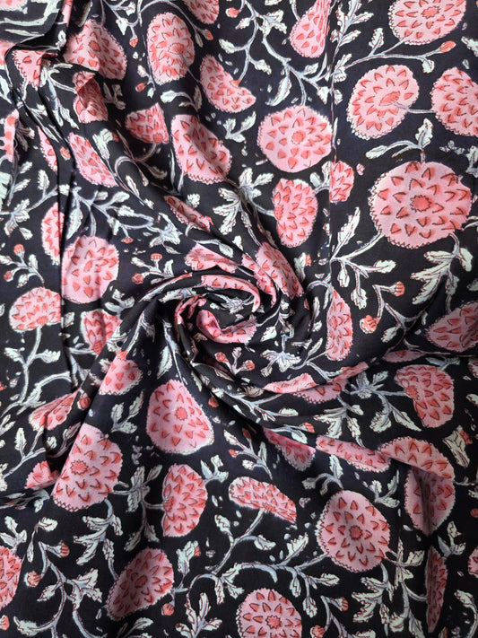 Pure Soft Cotton Handblock Printed Fabric