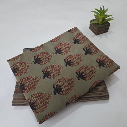 Pure Soft Cotton Handblock Printed 2PC Top-Bottom Suit Set