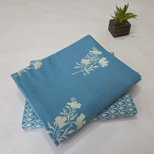 Pure Soft Cotton Handblock Printed 2PC Top-Bottom Suit Set