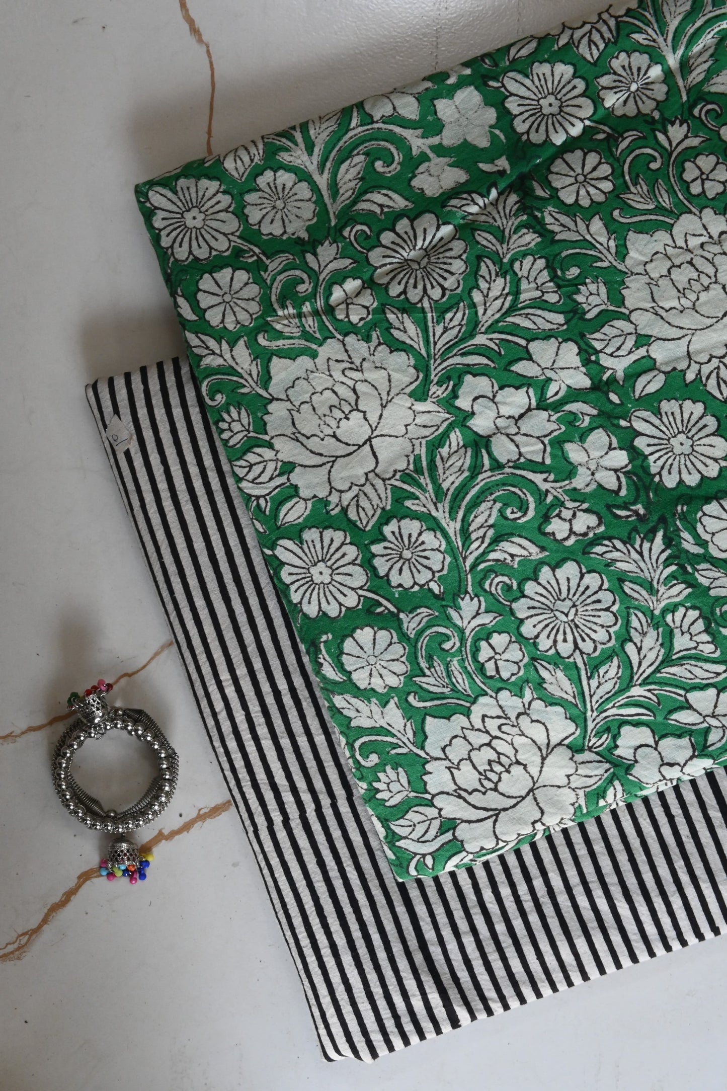 Pure Soft Cotton Handblock Printed 2PC Top-Bottom Suit Set (2.50 Meter Each)