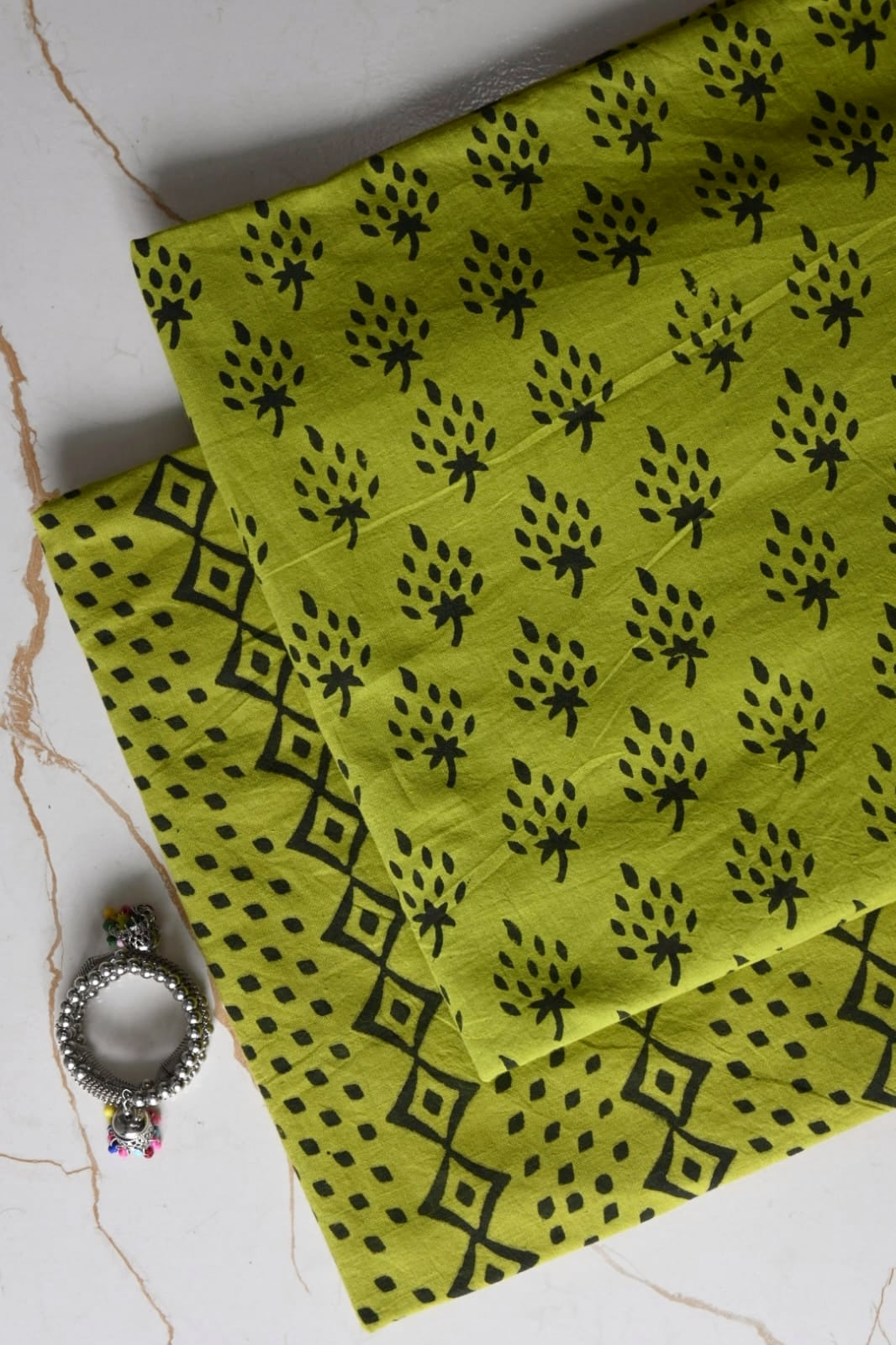 Pure Soft Cotton Handblock Printed 2PC Top-Bottom Suit Set (2.50 Meter Each)
