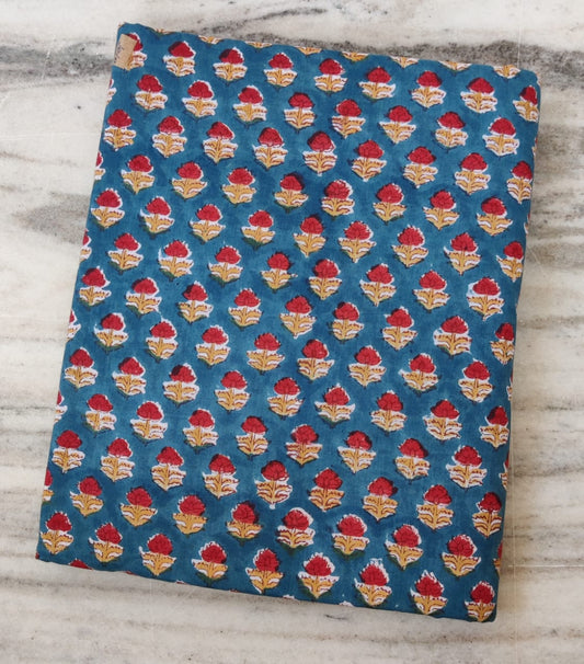 (Pre-cut 1.90 Meter) Pure Soft Cotton Hand Block Printed  Fabric