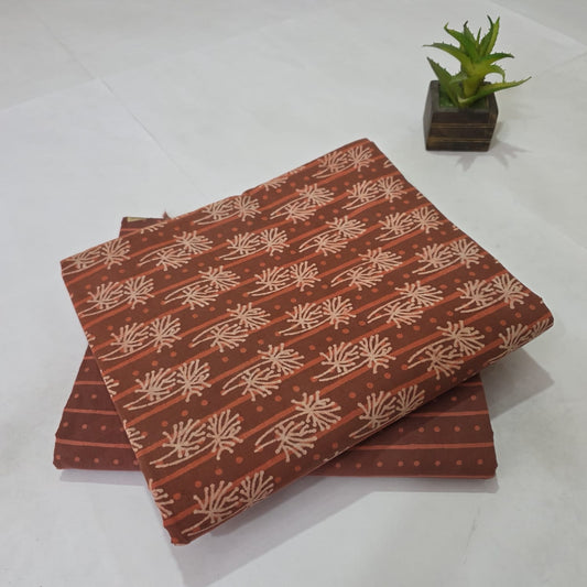 Pure Cotton Handblock Printed  2PC Top-Bottom Suit Set