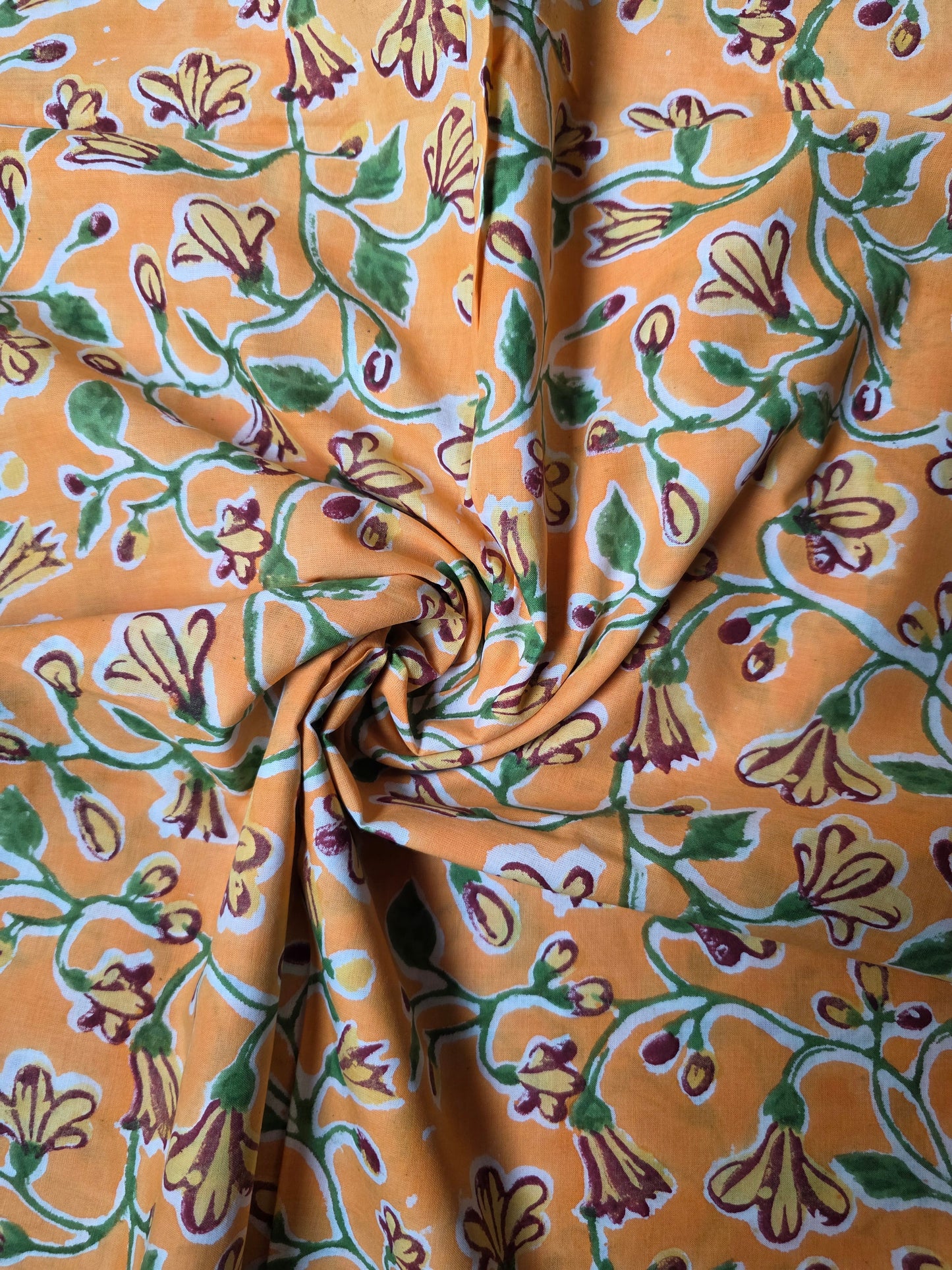 Pure Soft Cotton Handblock Printed Fabric