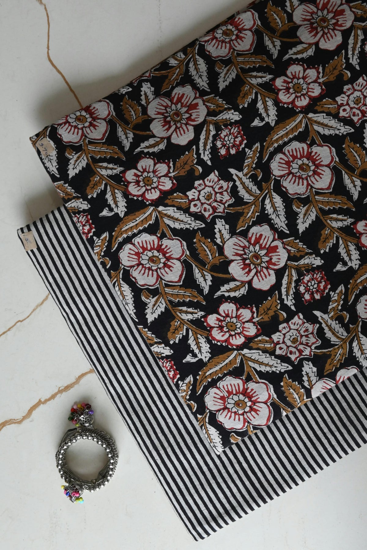 Pure Soft Cotton Handblock Printed 2PC Top-Bottom Suit Set (2.50 Meter Each)