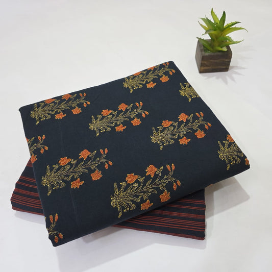 Pure Cotton Handblock Printed 2PC Top-Bottom Suit Set
