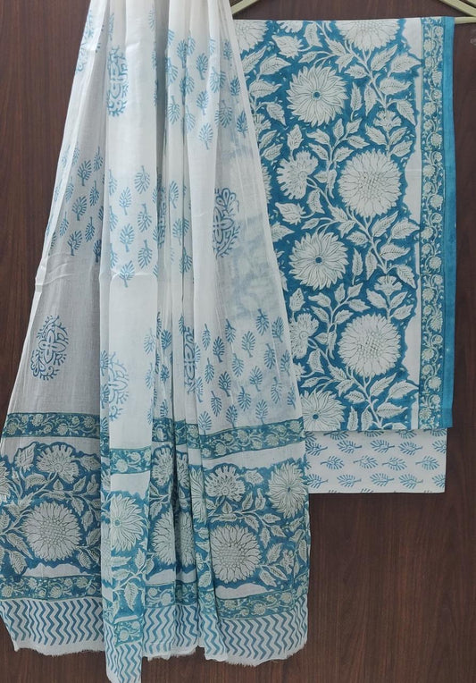 Pure Soft Cotton Hand Block Printed Suit Set