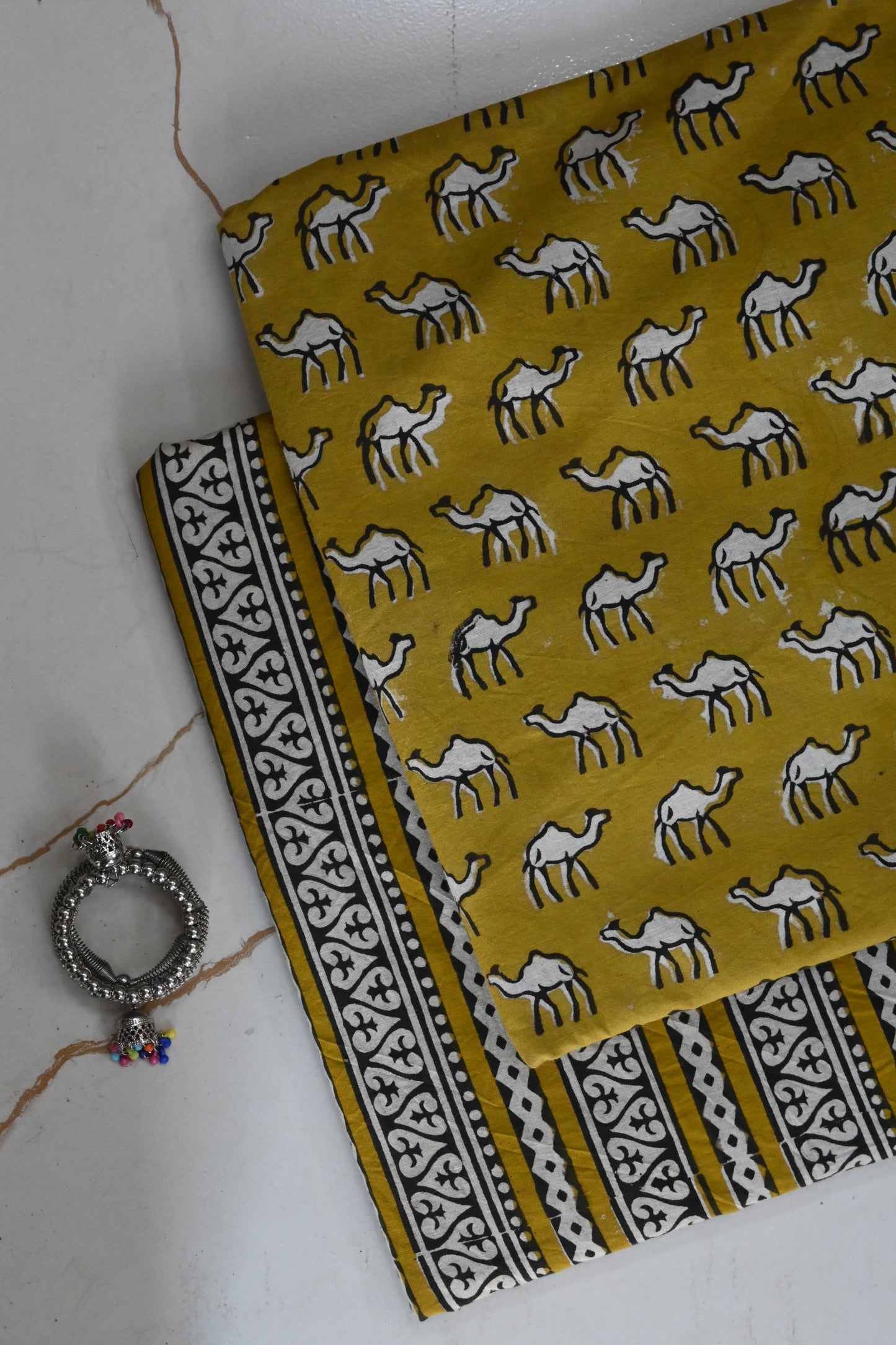 Pure Soft Cotton Handblock Printed 2PC Top-Bottom Suit Set (2.50 Meter Each)