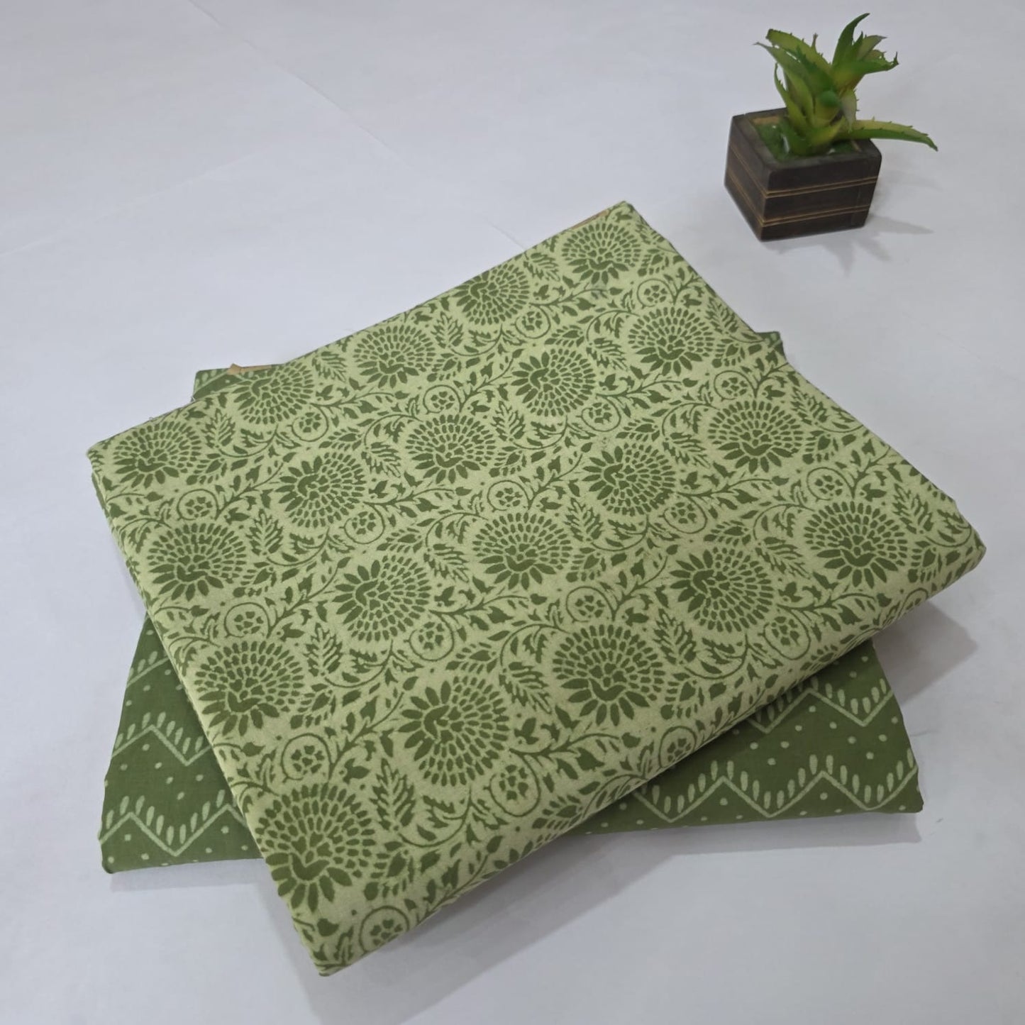 Pure Soft Cotton Handblock Printed 2PC Top-Bottom Suit Set