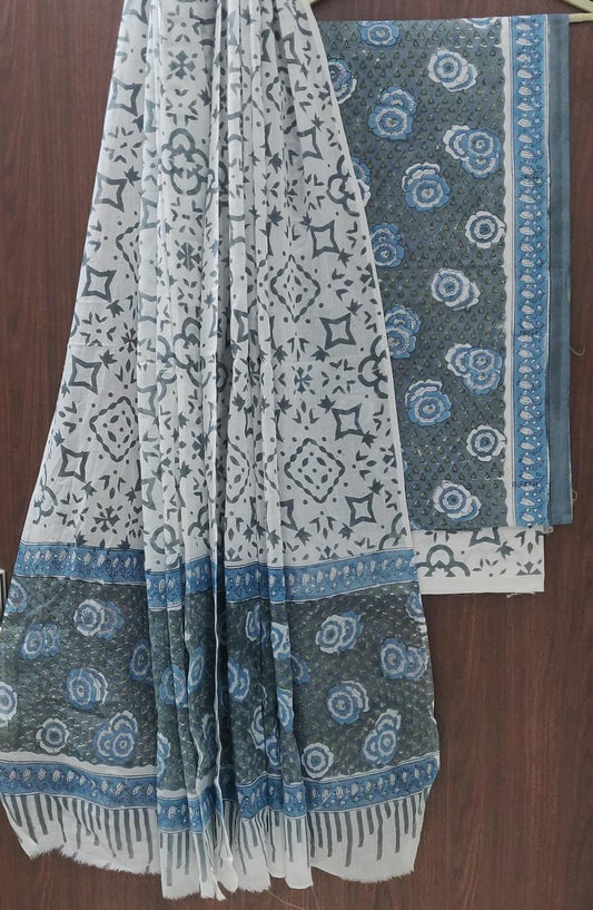 Pure Soft Cotton Hand Block Printed Suit Set