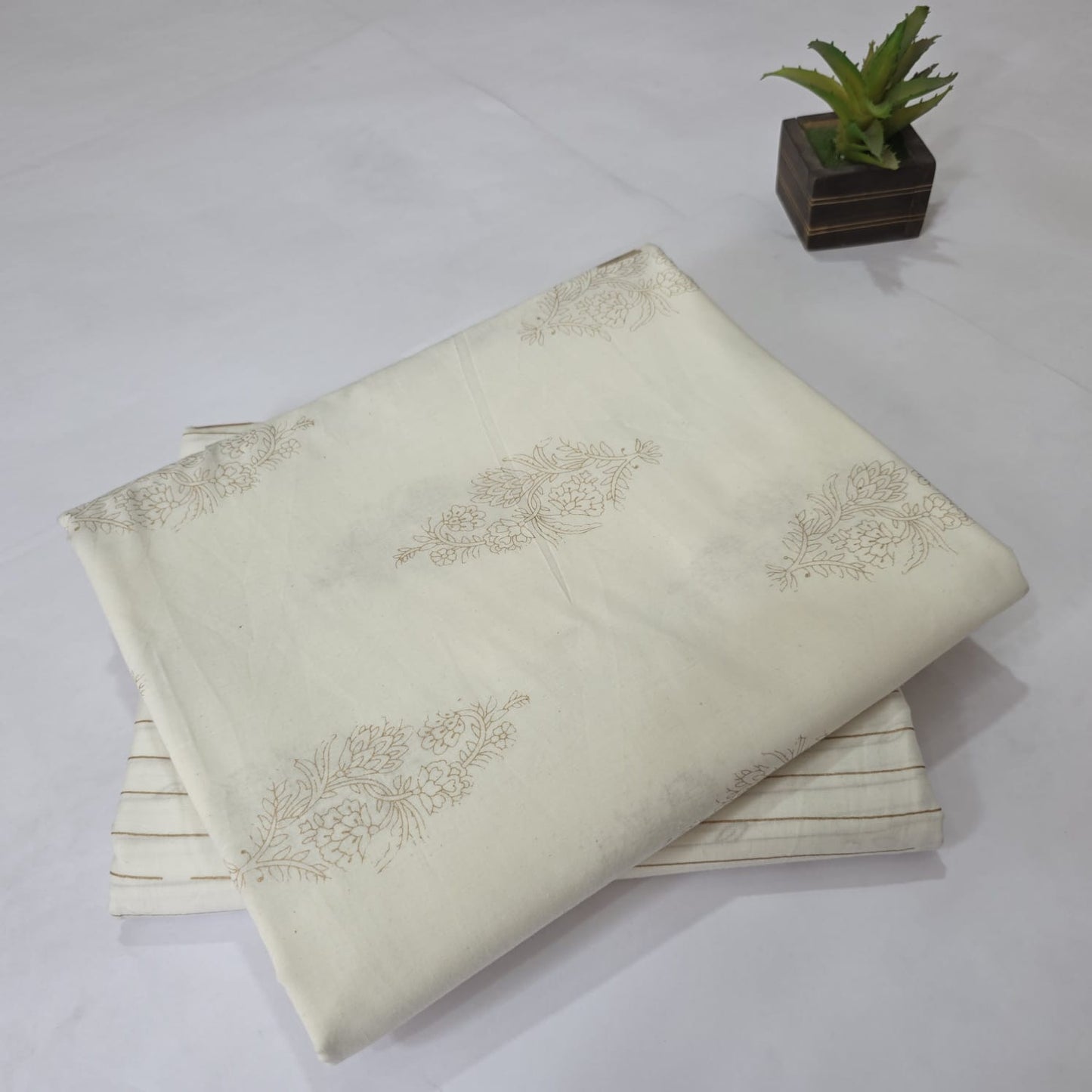 Pure Soft Cotton Handblock Printed 2PC Top-Bottom Suit Set