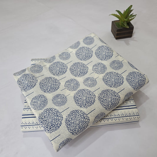 Pure Soft Cotton Handblock Printed 2PC Top-Bottom Suit Set