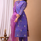Elegant Coral Chanderi Silk Hand-Embroidered Suit Set with Dupatta