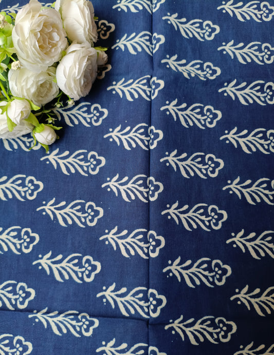 (Pre-cut 1.75 Meter )  Pure Soft Cotton Hand Block Printed Fabric