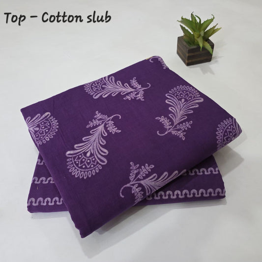 Pure Soft Cotton Handblock Printed 2PC Top-Bottom Suit Set