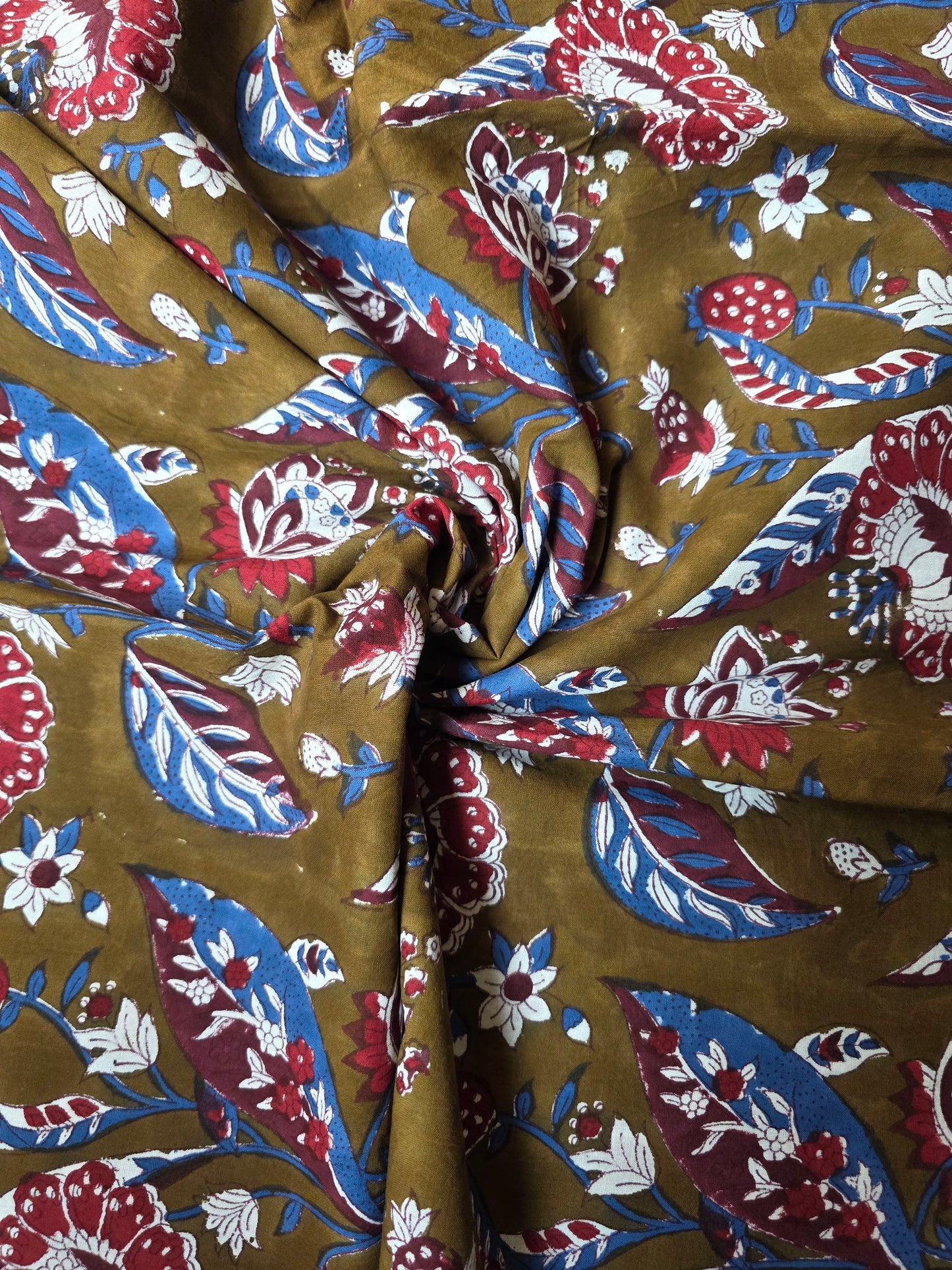 Pure Soft Cotton Handblock Printed Fabric