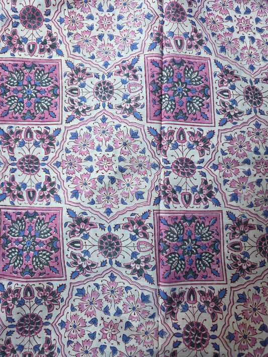Pure Soft Cotton Handblock Printed Fabric