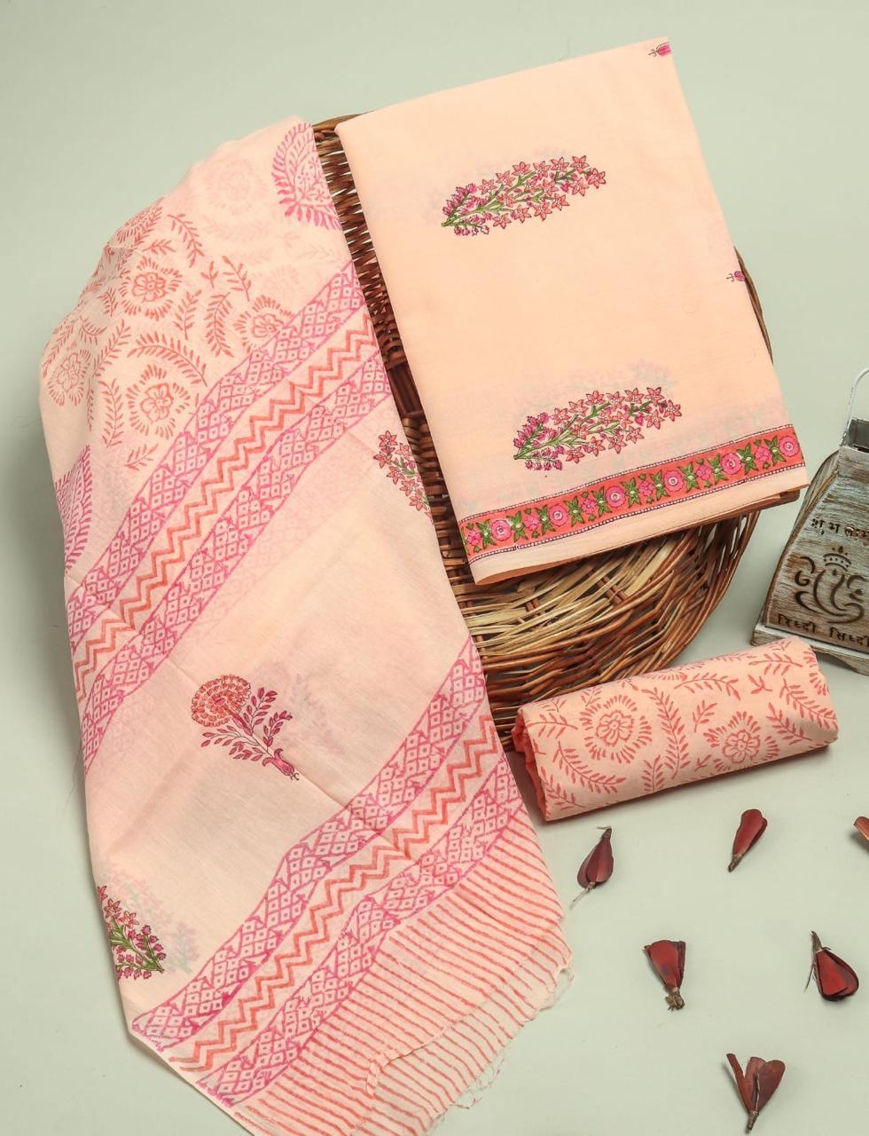 Pure Soft Cotton Hand Block Printed Suit Set