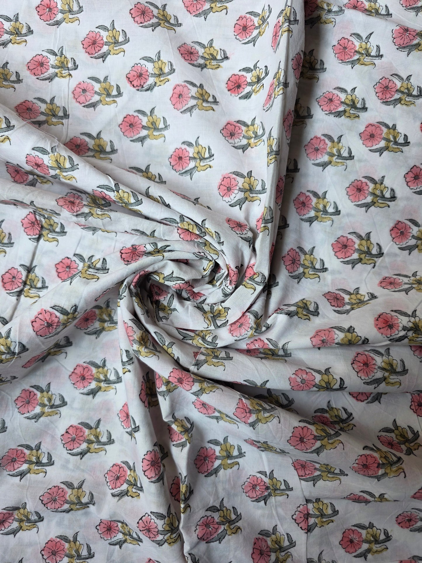 Pure Soft Cotton Handblock Printed Fabric