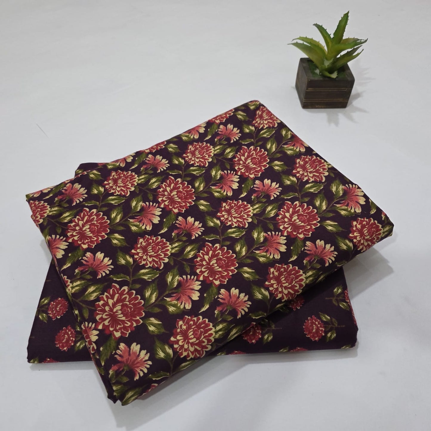 Pure Soft Cotton Handblock Printed 2PC Top-Bottom Suit Set