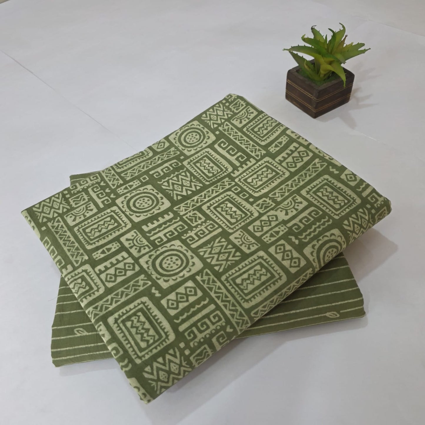 Pure Cotton Handblock Printed 2PC Top-Bottom Suit Set