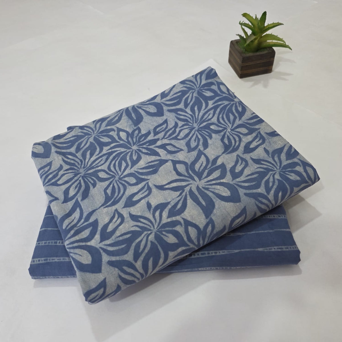 Pure Soft Cotton Handblock Printed 2PC Top-Bottom Suit Set