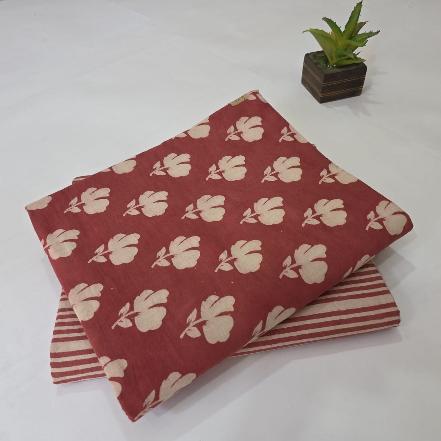 Pure Soft Cotton Handblock Printed 2PC Top-Bottom Suit Set