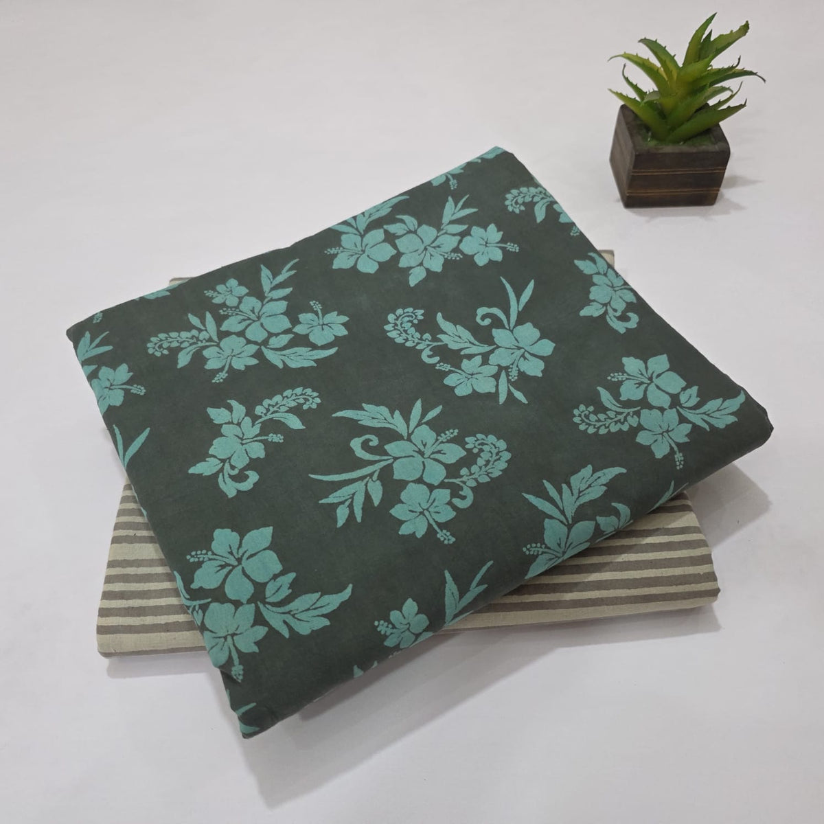 Pure Soft Cotton Handblock Printed 2PC Top-Bottom Suit Set