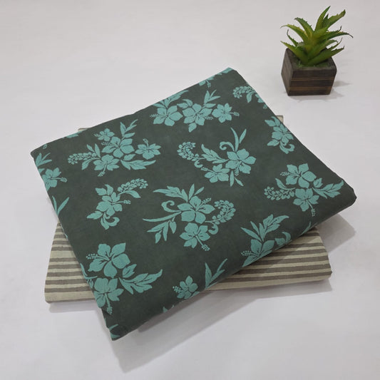 Pure Soft Cotton Handblock Printed 2PC Top-Bottom Suit Set