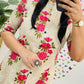 Premium Floral Fine Cotton Printed A-Line Pattern Kurti-Palazzo Set
