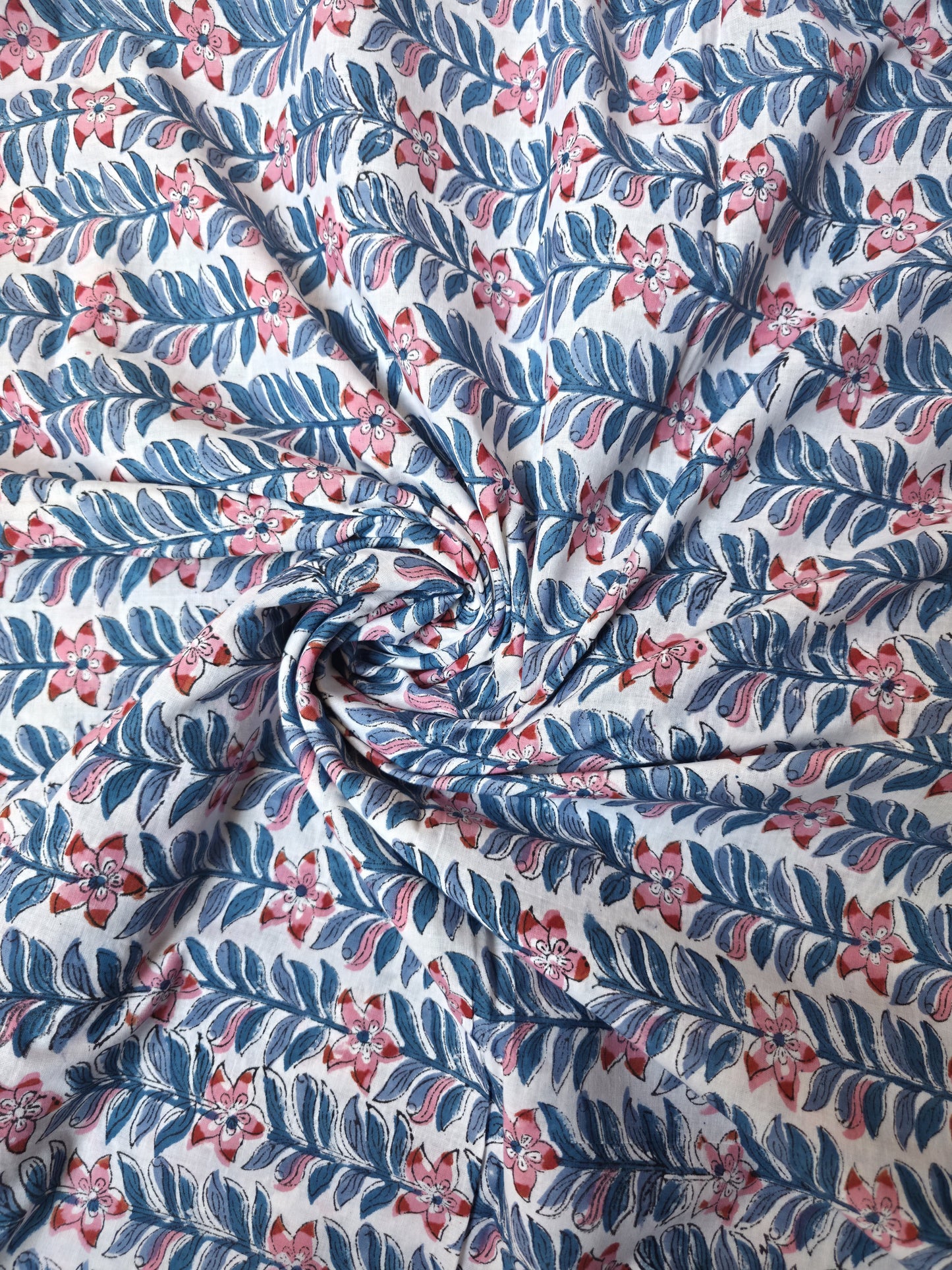 Pure Soft Cotton Handblock Printed Fabric