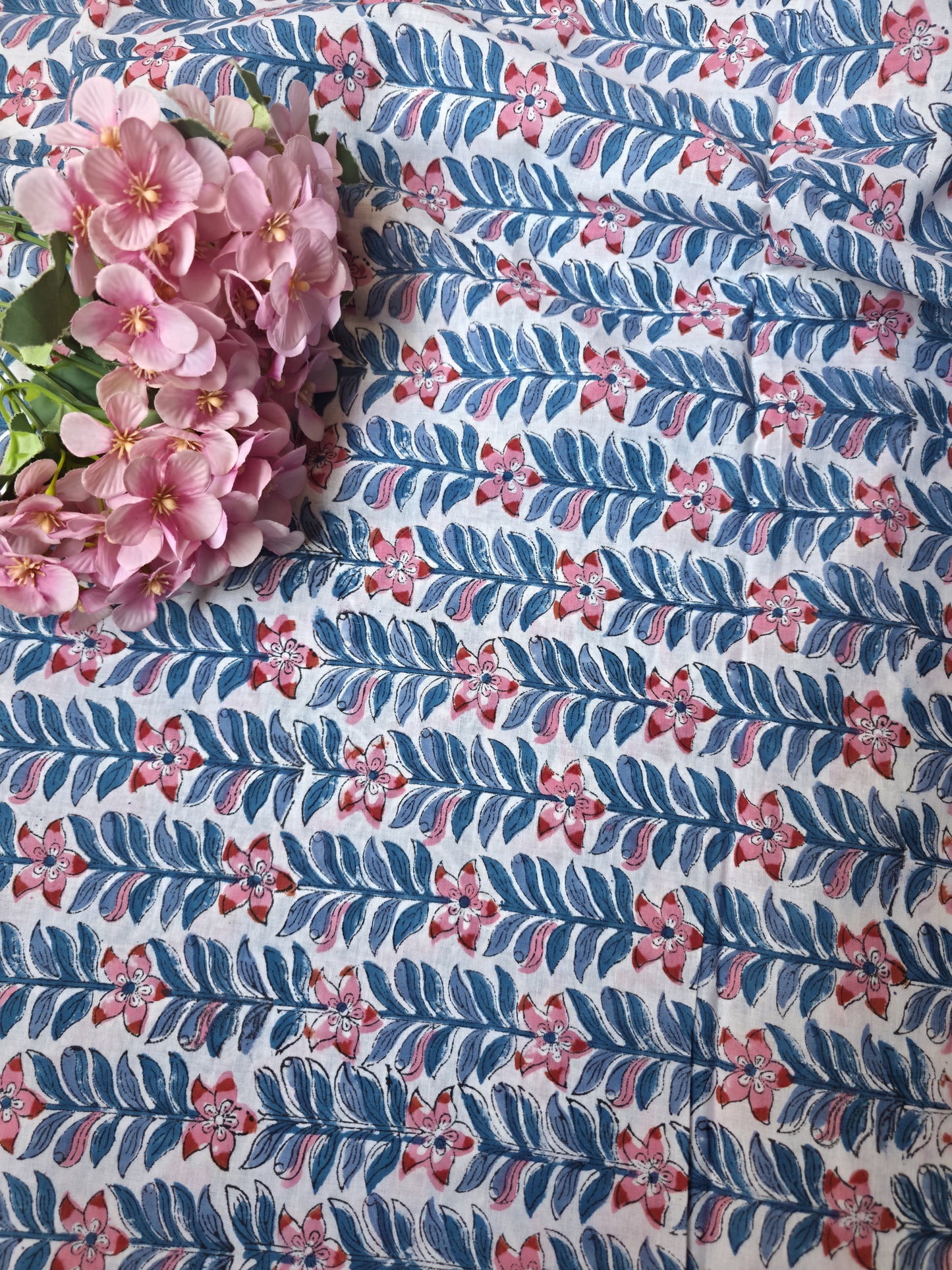 Pure Soft Cotton Handblock Printed Fabric