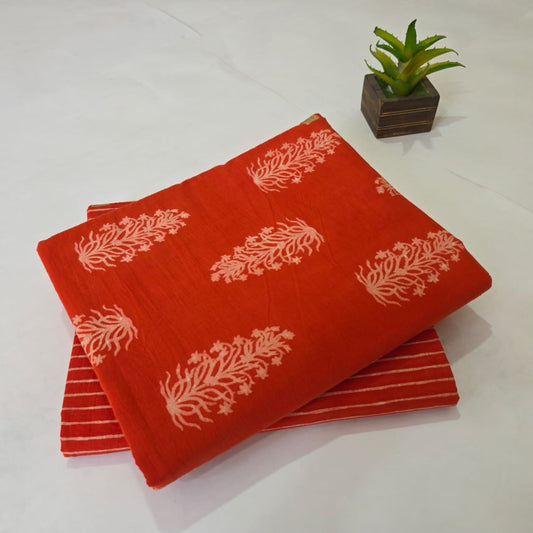 Pure Cotton Handblock Printed 2PC Top-Bottom Suit Set