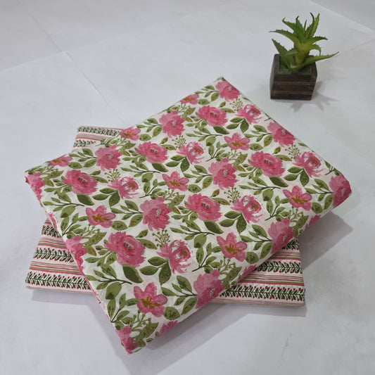 Pure Cotton Handblock Printed  2PC Top-Bottom Suit Set